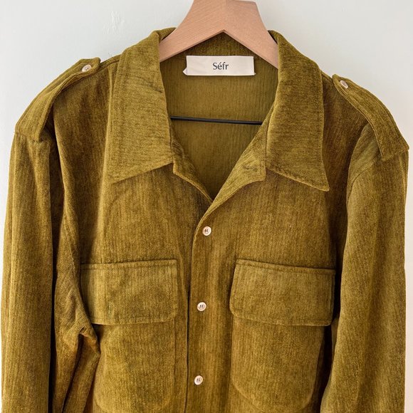 SEFR green Lukey button down shirt - Picture 5 of 10